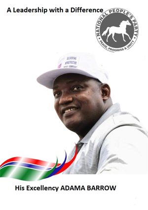Portrait d'Adama Barrow, président de la République de Gambie