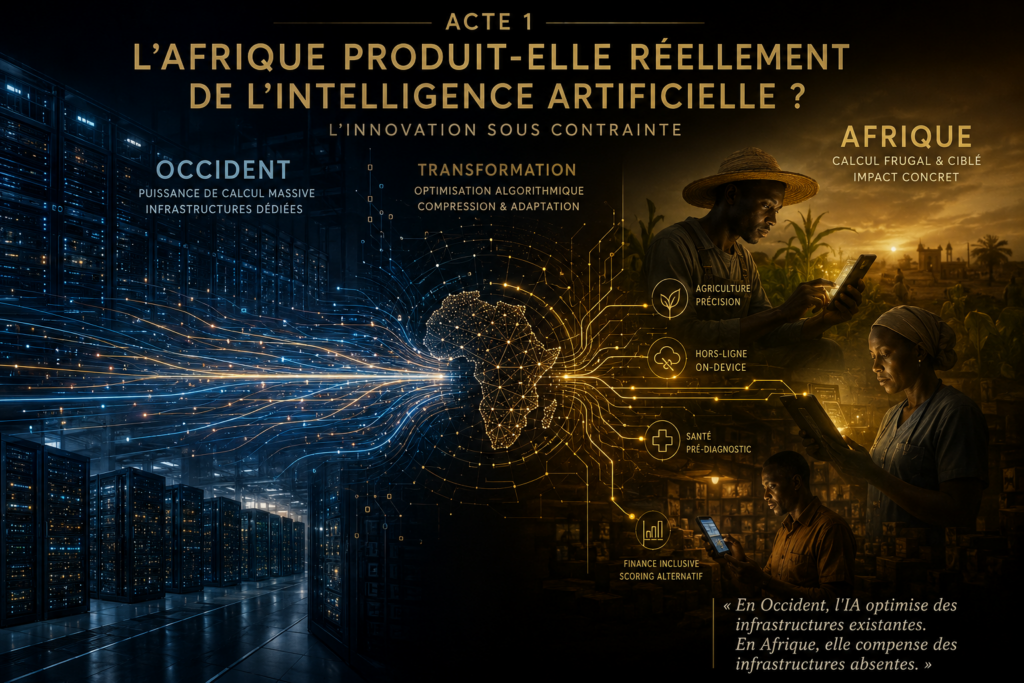 Illustration Saison 2 Acte 1 — l’Afrique produit-elle de l’IA ? Innovation sous contrainte : calcul frugal et impact concret
