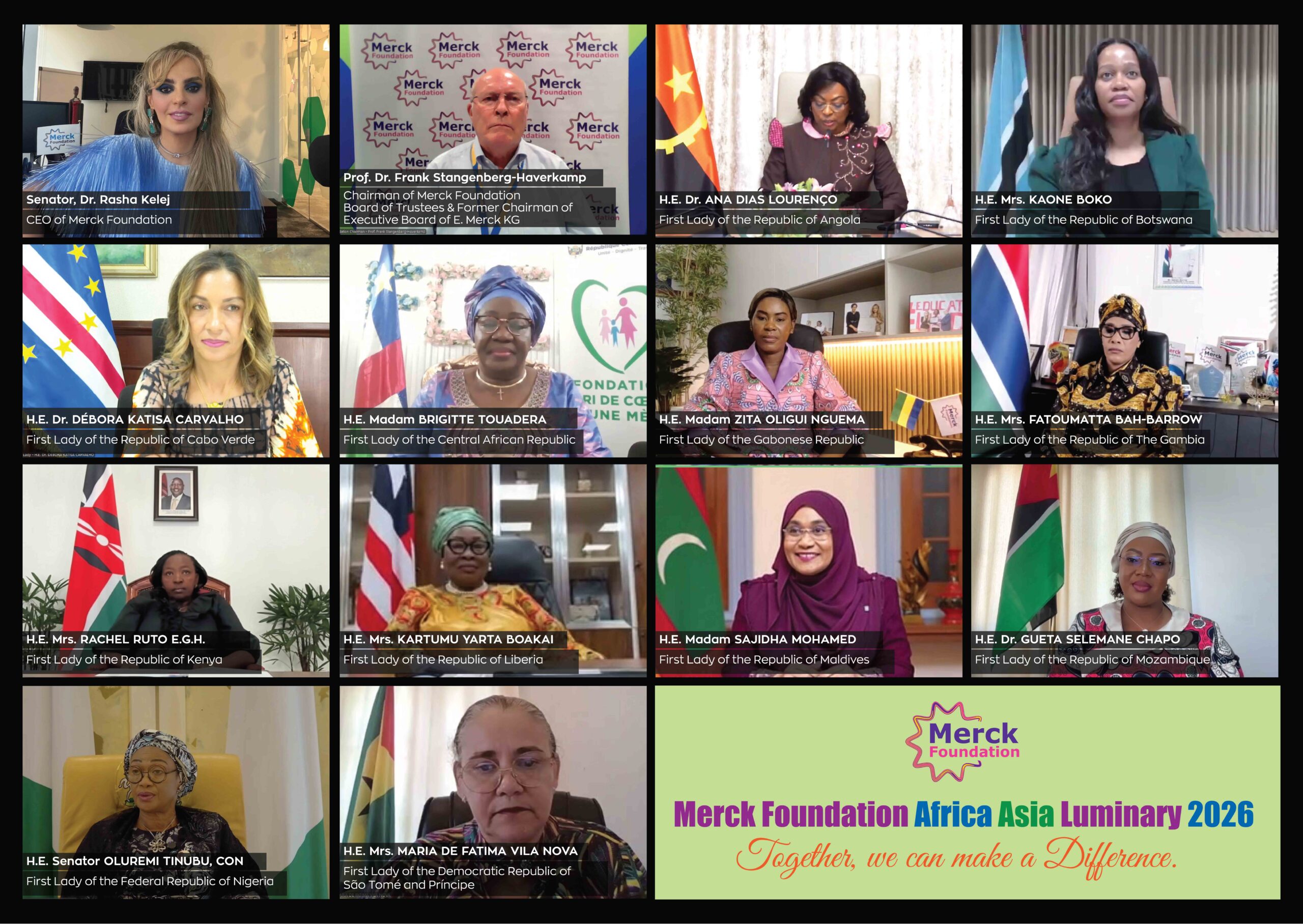 bourses médicales — Dr. Rasha Kelej et 12 Premières Dames d'Afrique et d'Asie appellent à l'action pour renforcer les ca