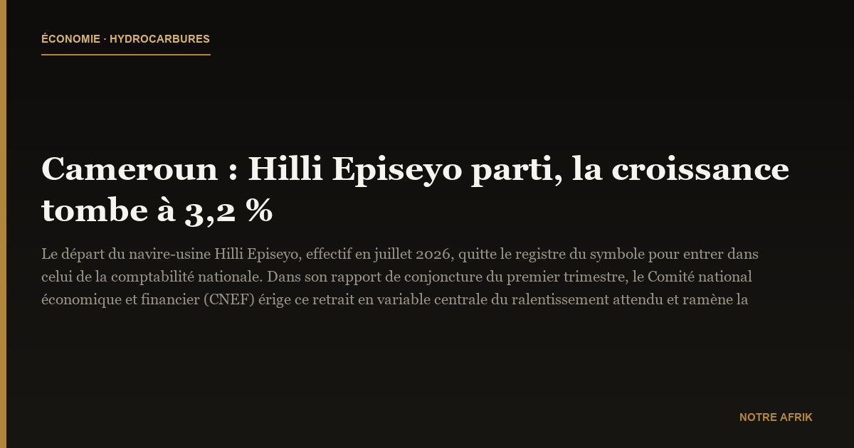Cameroun : Hilli Episeyo parti, la croissance tombe à 3,2 %