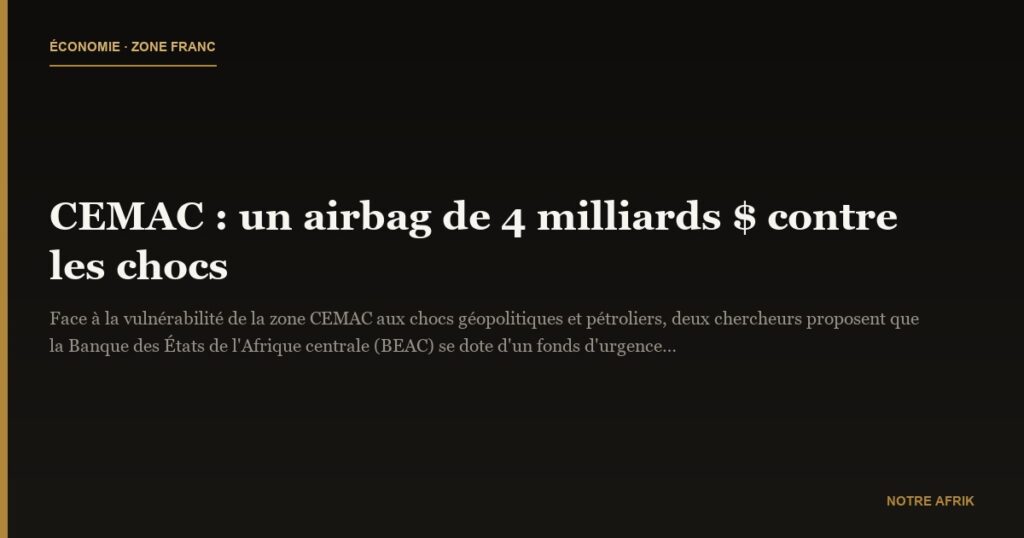 CEMAC : un airbag de 4 milliards $ contre les chocs