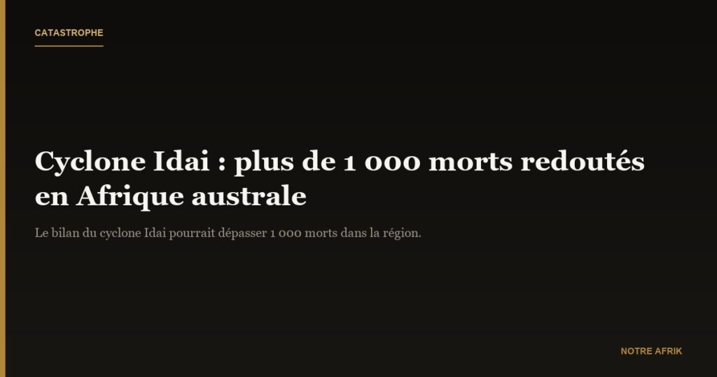 Afrique australe: le bilan du cyclone "Idai" pourrait dépasser 1 000 morts