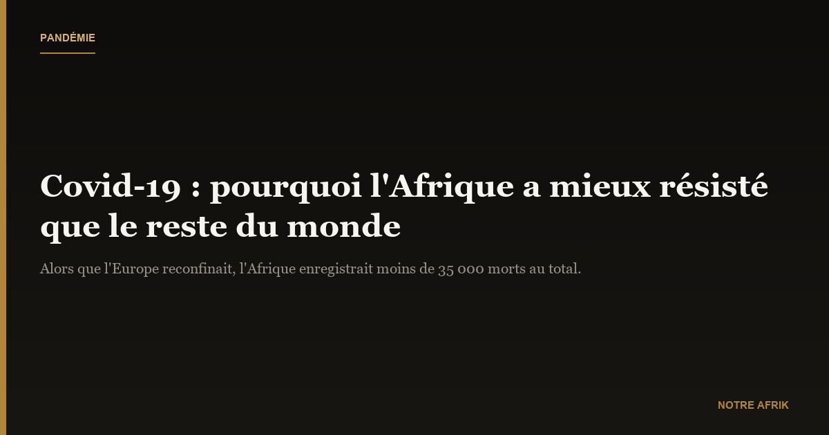COVID-19, l’Afrique coupable …