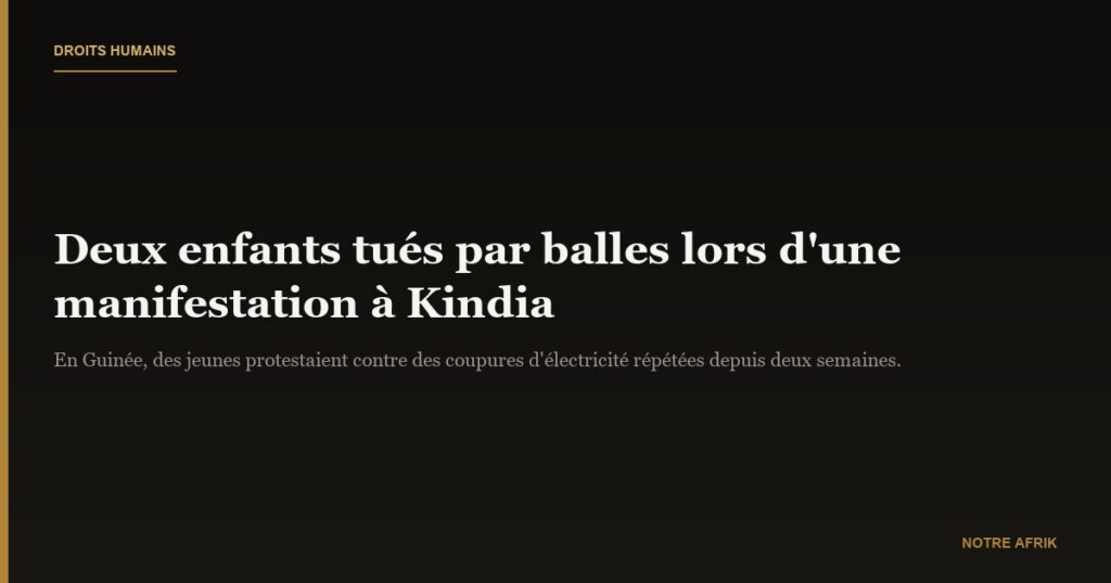 Guinée Conakry : deux enfants tués par balles lors d’une manifestation contre les coupures d’électricité