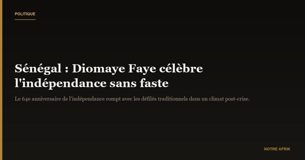 Sénégal : Diomaye Faye brise les codes