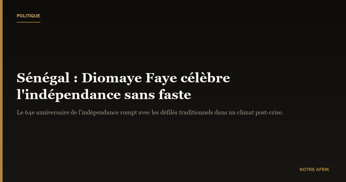 Sénégal : Diomaye Faye brise les codes