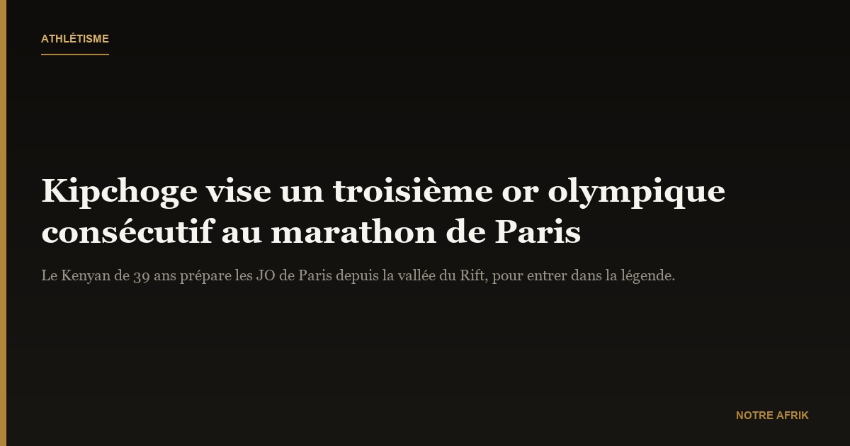 JO de Paris : dans les coulisses de la préparation du kenyan Eliud Kipchoge