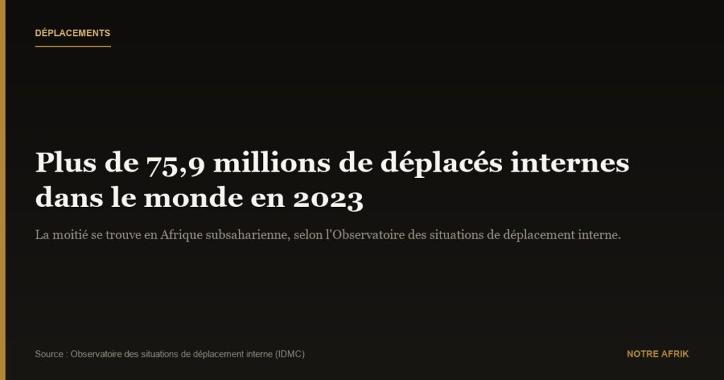 Afrique : plus de 76 millions de déplacés internes en 2023