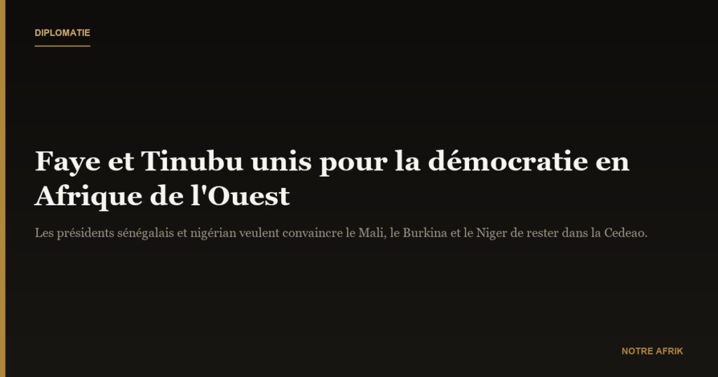 Diplomatie : visite du président sénégalais au Nigeria