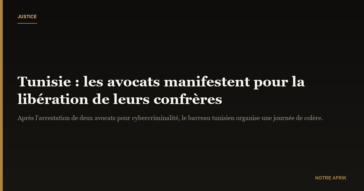 Tunisie : les avocats s’indignent de l’arrestation de leurs confrères