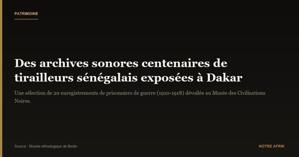 Sénégal : les archives sonores centenaires révèlent leurs secrets