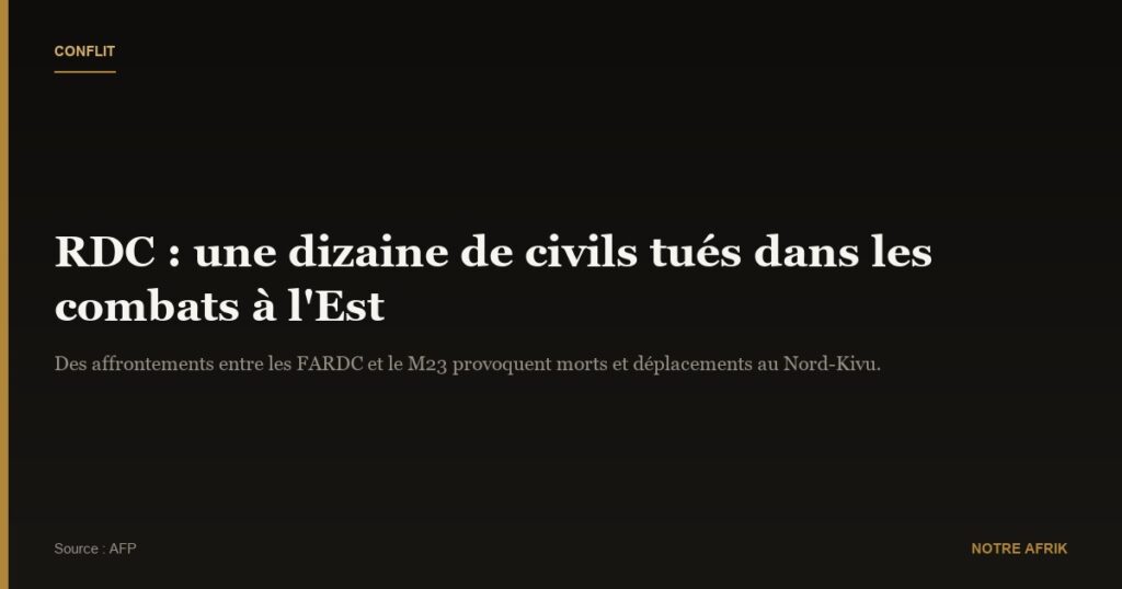 RDC : une dizaine de civils tués dans les combats à l’Est
