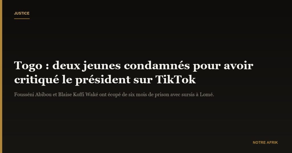 Togo : deux élèves condamnés pour outrage au président