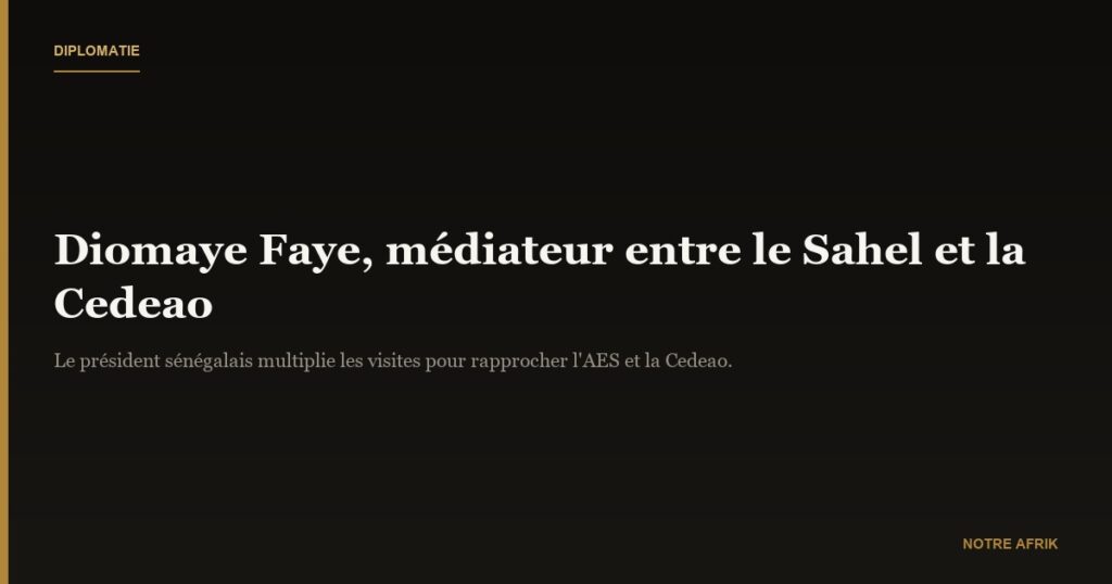 Afrique de l'Ouest : Diomaye Faye messager de la paix