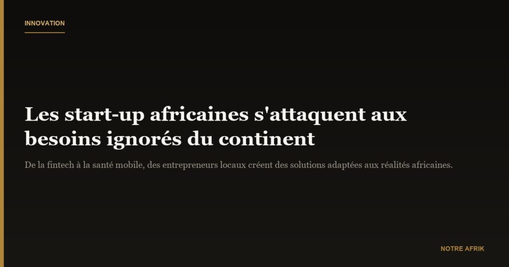 Afrique : les start-up se concentrent sur les besoins souvent ignorés du continent