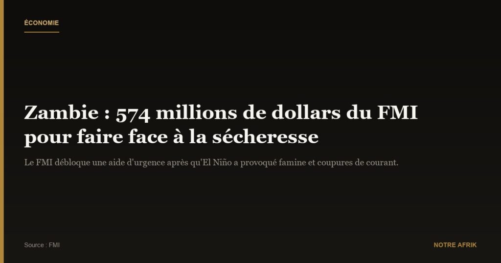 Zambie : 574 millions de dollars pour faire face à la sécheresse