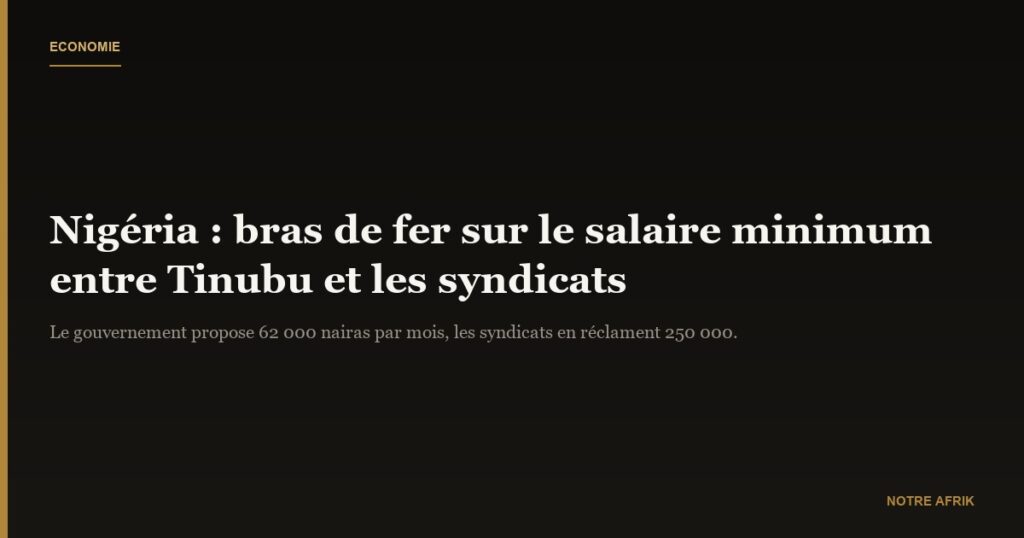 Nigéria : Bola Tinubu s'engage à revoir le salaire minimum