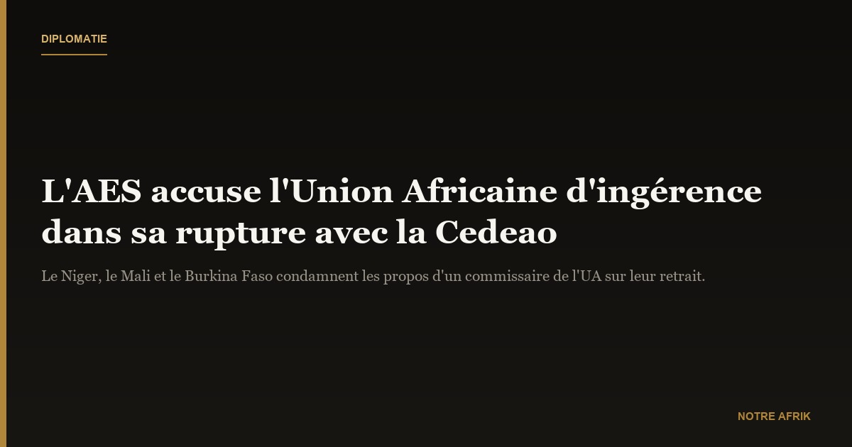 Sahel : les régimes militaires accusent l’Union Africaine d’ingérence