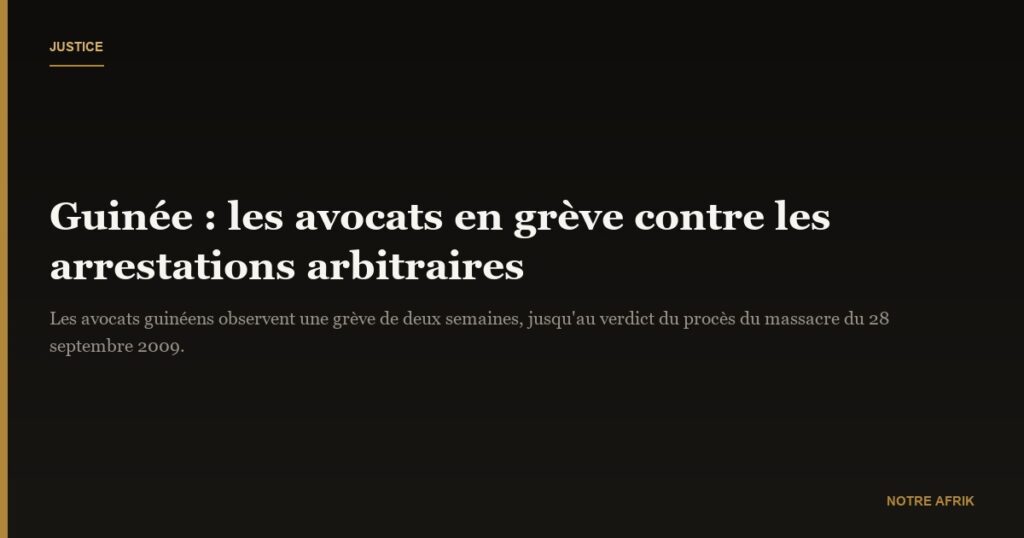 Guinée : les avocats protestent contre les arrestations arbitraires