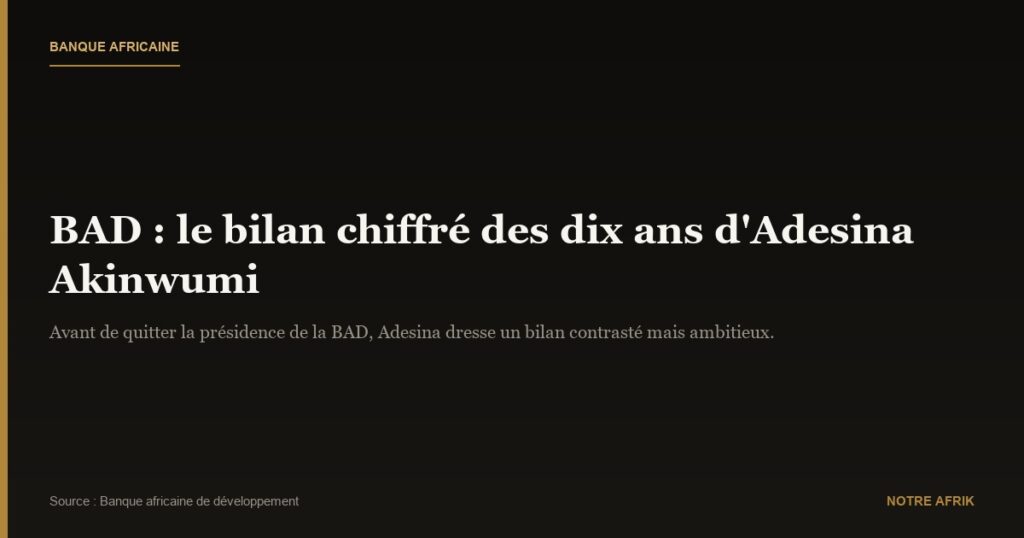 BAD : qui va succéder à Adesina Akinwumi ?
