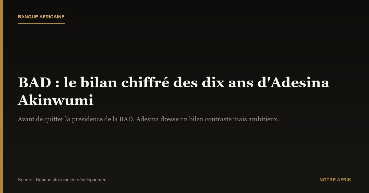 BAD : qui va succéder à Adesina Akinwumi ?
