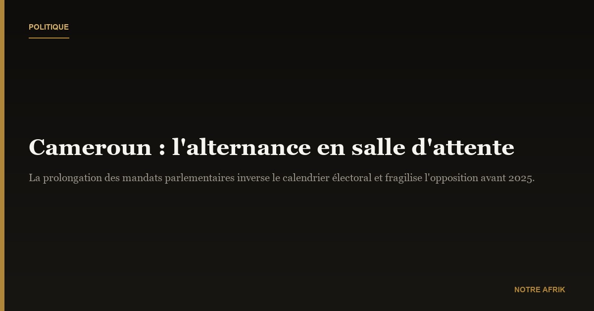 Cameroun : l’alternance en salle d’attente