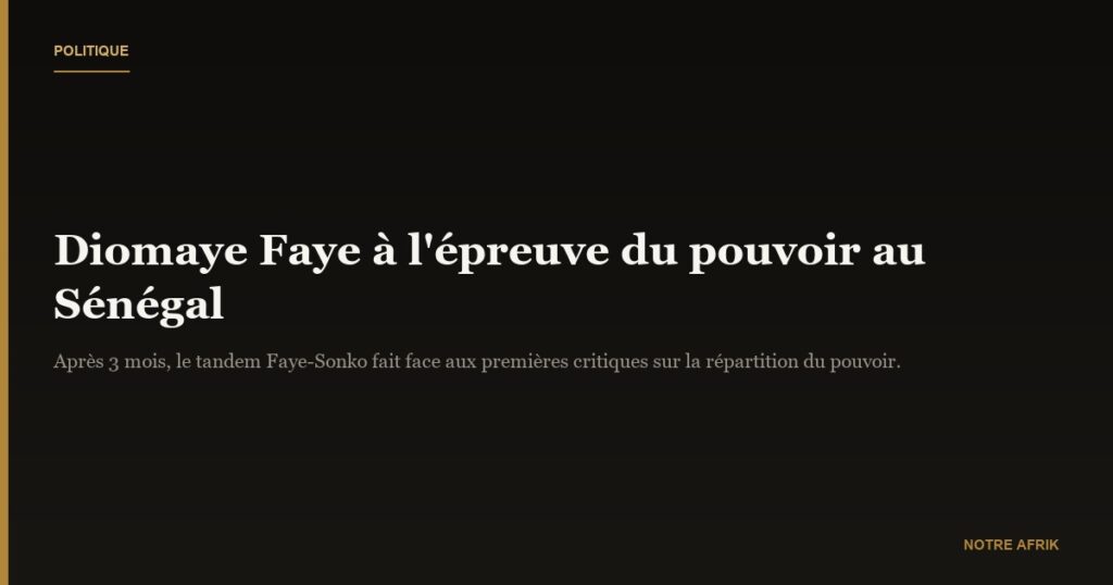 Sénégal : Diomaye Faye à l’épreuve du pouvoir