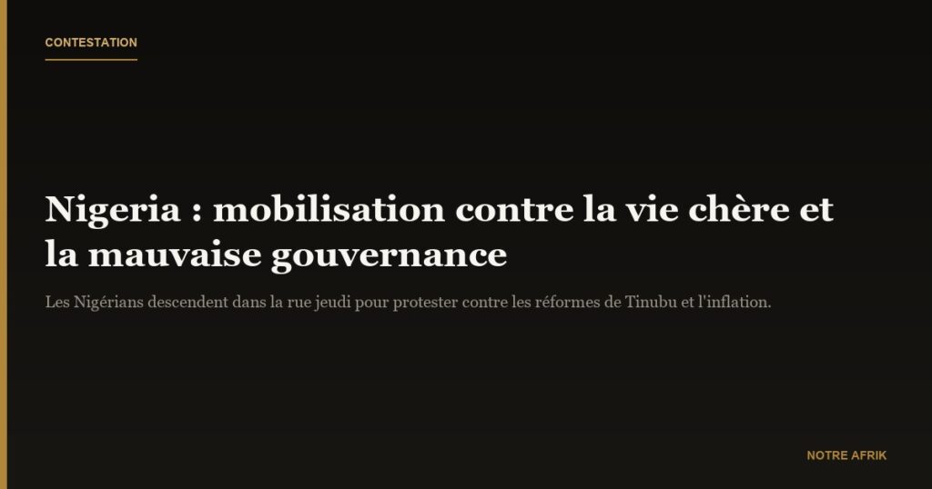 Nigeria : manifestations prévues dès ce jeudi contre la vie chère