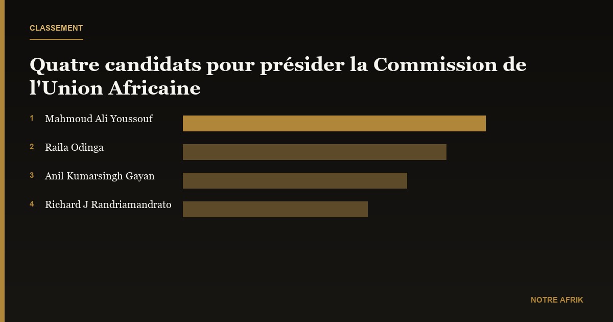 Union africaine : quatre candidats pour succéder à Moussa Faki Mahamat