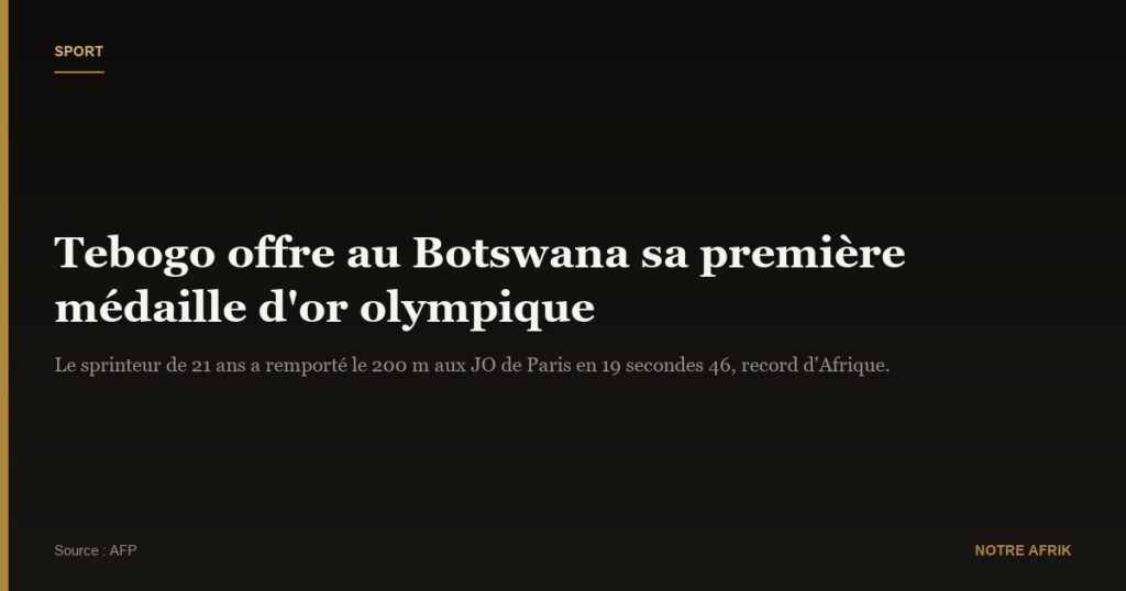 JO-2024 : le Botswana célèbre le sprinteur Tebogo, son premier médaillé d'or