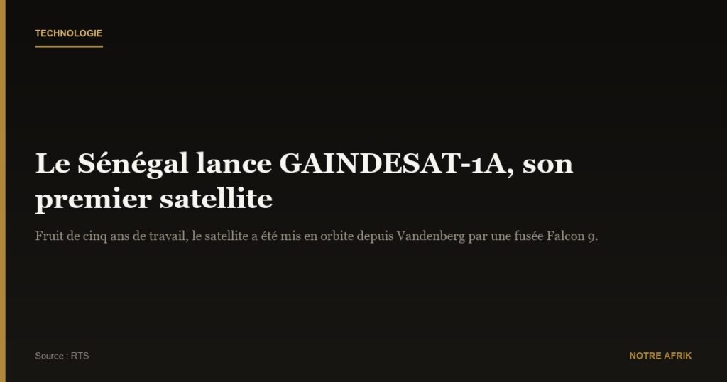 Tech : le Sénégal lance avec succès son premier satellite