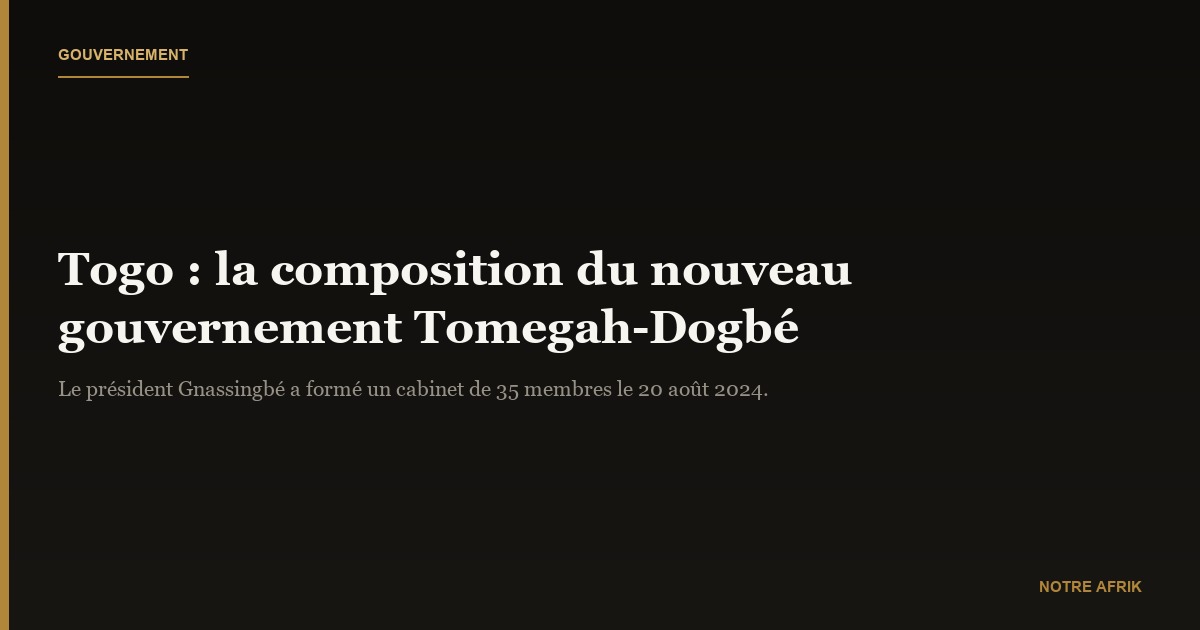 Togo : le nouveau gouvernement est connu