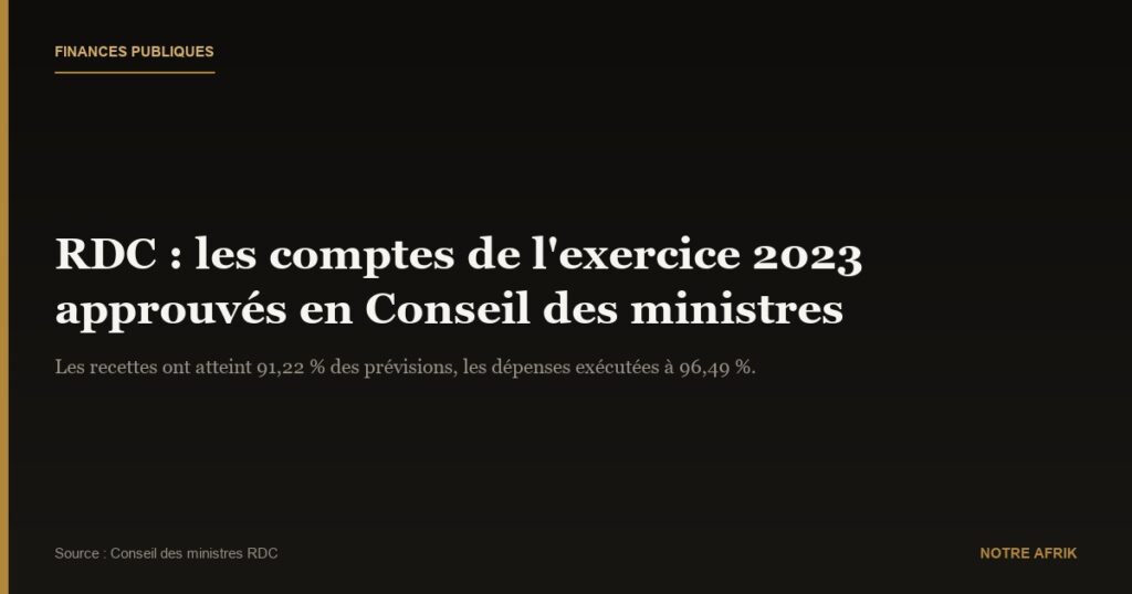RDC : adoption du projet de loi sur la reddition des comptes de l'exercice 2023