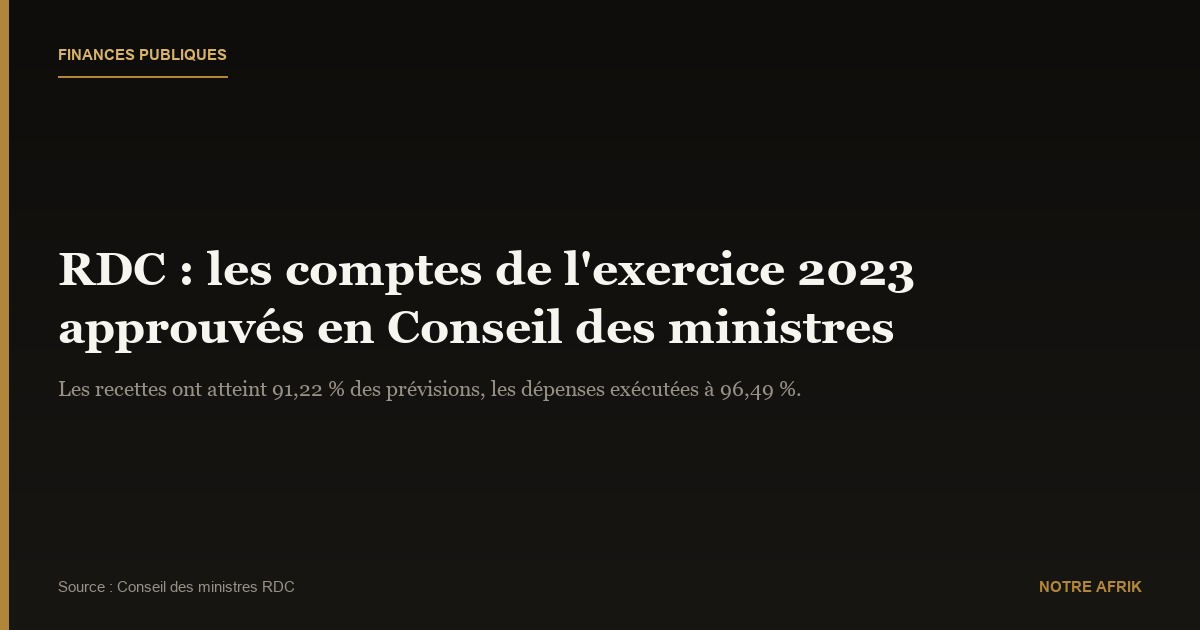 RDC : adoption du projet de loi sur la reddition des comptes de l'exercice 2023