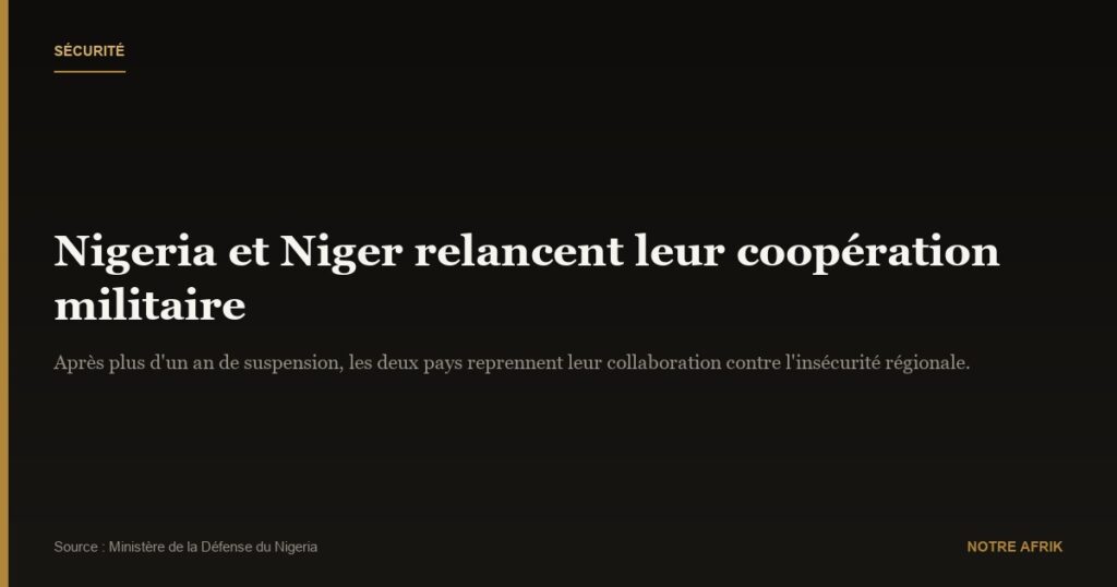 Coopération : le Nigeria et le Niger officialisent la reprise de leur collaboration en matière de sécurité