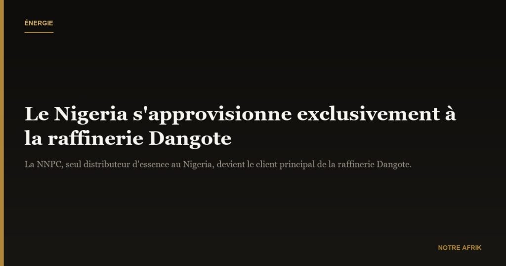 Hydrocarbures : le Nigeria va s'approvisionner uniquement à la raffinerie d'Aliko Dangote