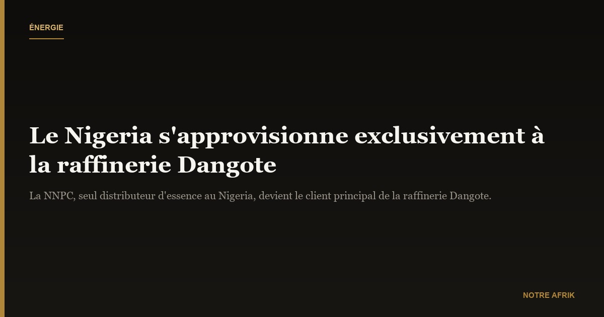 Hydrocarbures : le Nigeria va s'approvisionner uniquement à la raffinerie d'Aliko Dangote