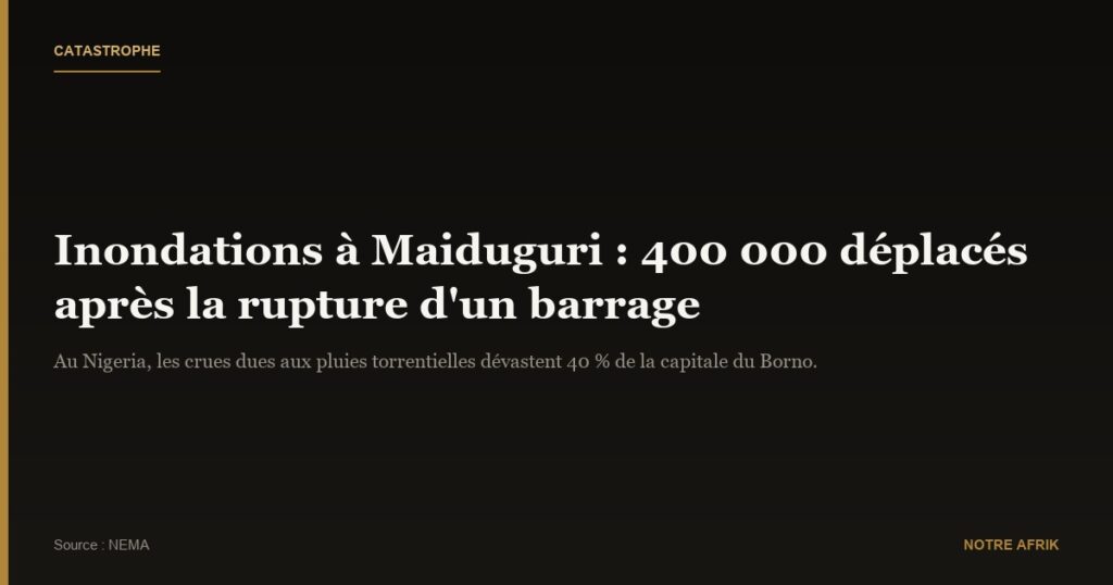 Nigeria : les inondations entraînent le déplacement de 400.000 personnes