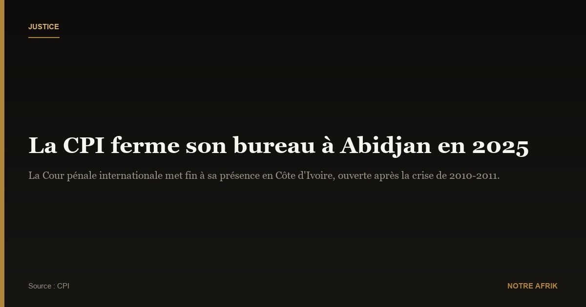 Côte d’Ivoire : la CPI va fermer son bureau en 2025