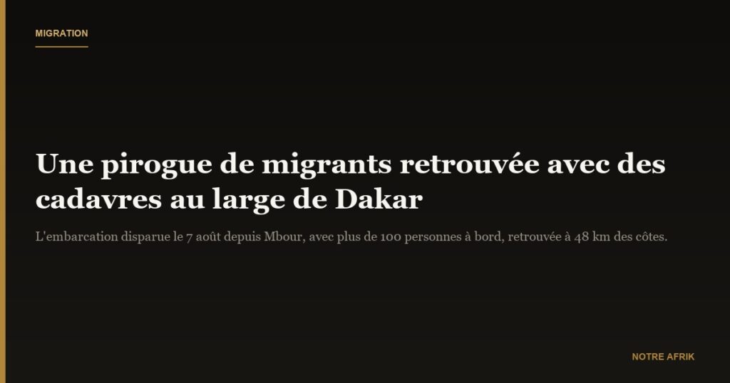 Sénégal : découverte d’une pirogue remplie de cadavres