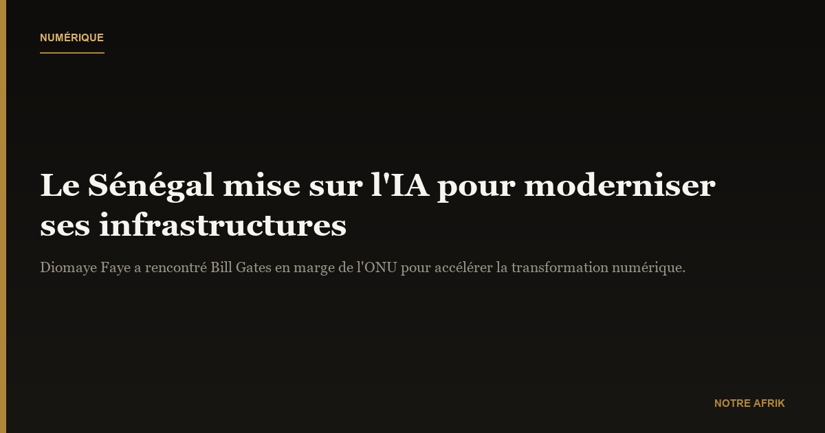 Infrastructures : Diomaye Faye mise sur l'IA pour les développer