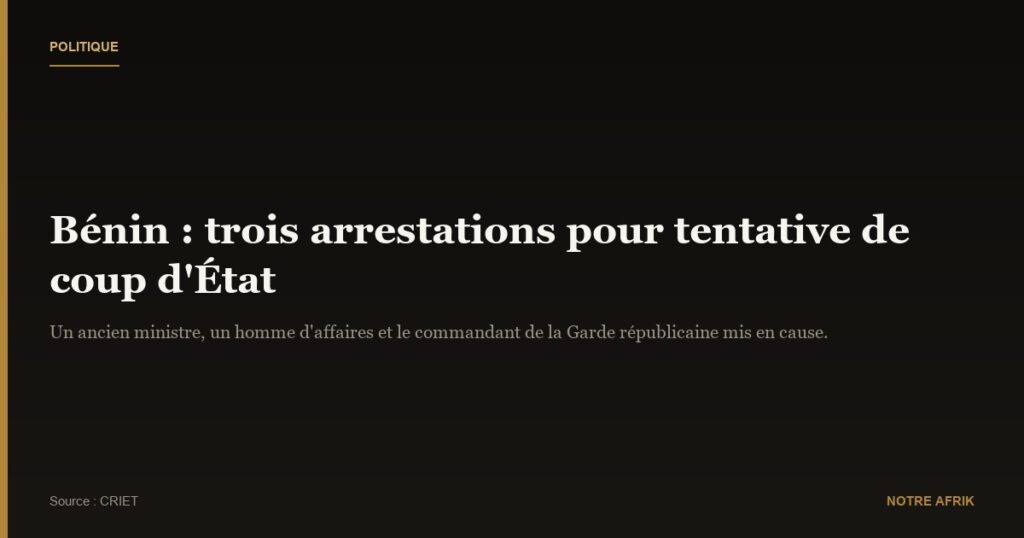 Bénin : l'ancien ministre Oswald Homéky arrêté pour soupçon de coup d'État