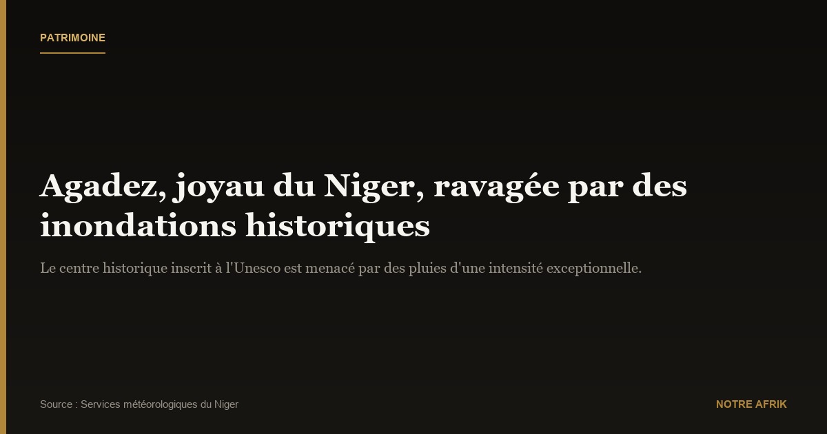 Niger : Agadez en péril à cause des inondations