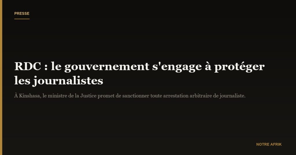 RDC : le gouvernement s'engage à la protection des journalistes