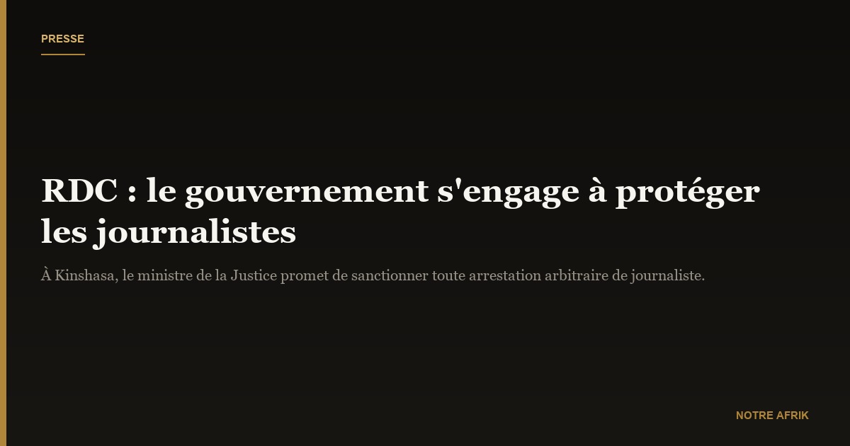 RDC : le gouvernement s'engage à la protection des journalistes