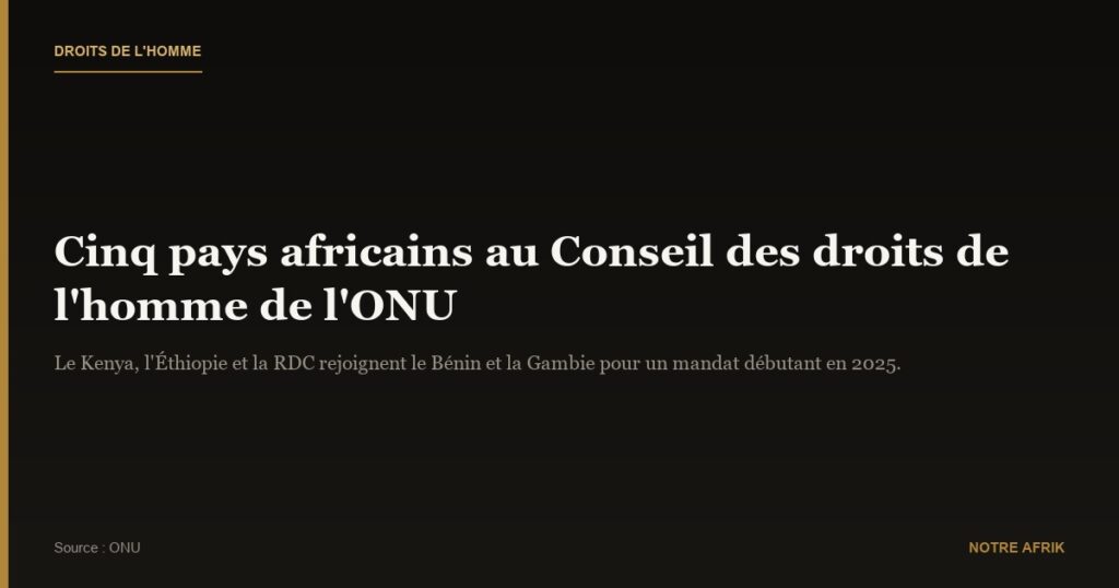 ONU : trois nouveaux pays africains élus au Conseil des droits de l’homme