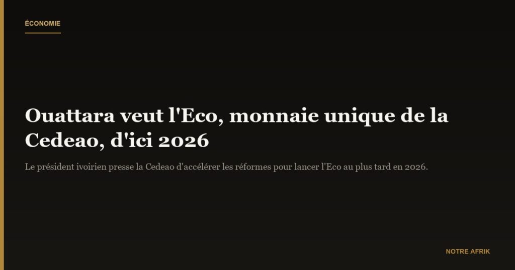 Cedeao : Alassane Ouattara appelle à accélérer l'adoption de l'Eco