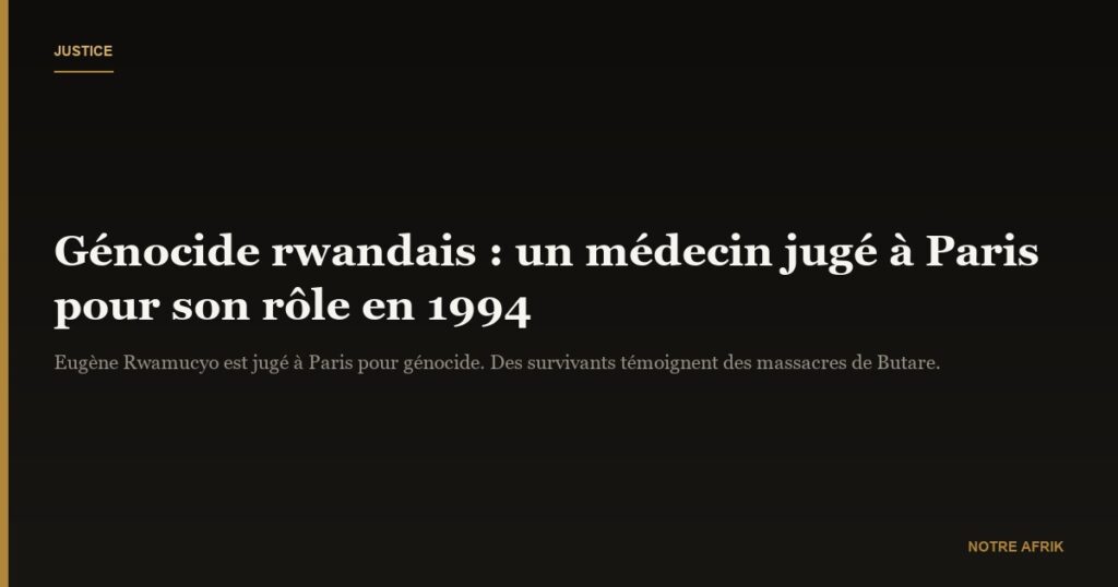 Génocide rwandais : douloureux retour sur les faits à l'occasion du procès d'Eugène Rwamucyo