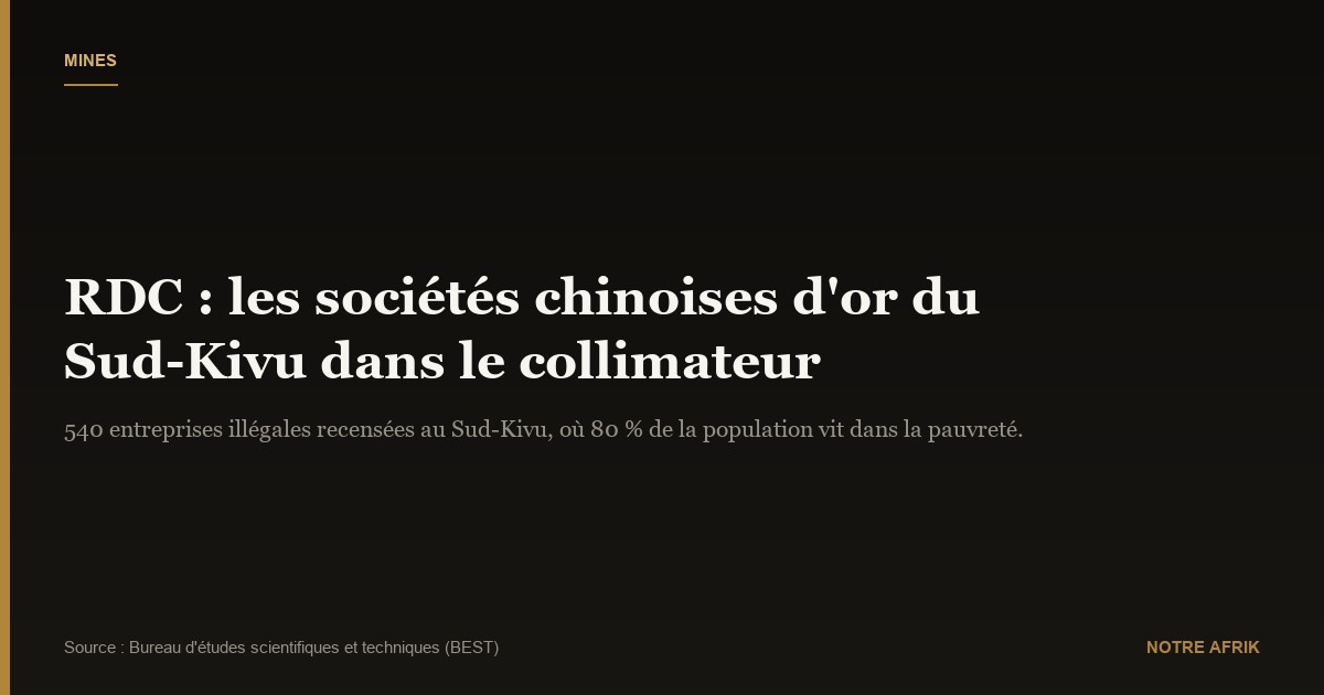 RDC : les sociétés chinoises qui exploitent les mines d'or dans le collimateur