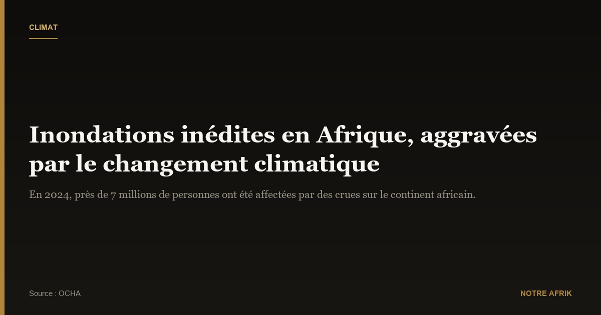 Afrique : des inondations "inédites" et aggravées par les changements climatiques